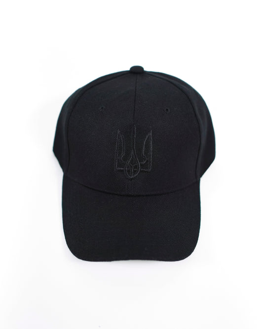 Cap with Black Embroidered Truzyb | Ukrainian Trident Cap