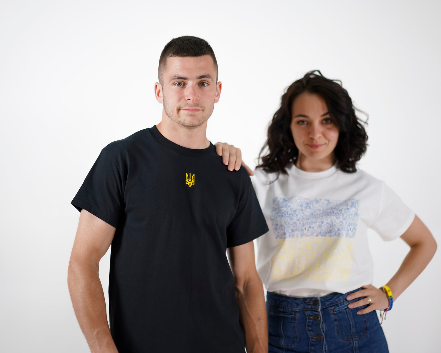 Embroidered Ukrainian Truzyb | Embroidered Trident T-shirt