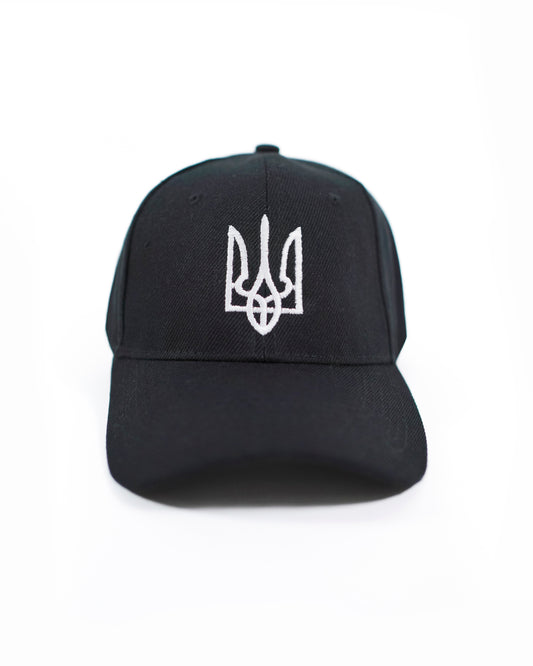 Cap with White Embroidered Truzyb | Ukrainian Trident Cap