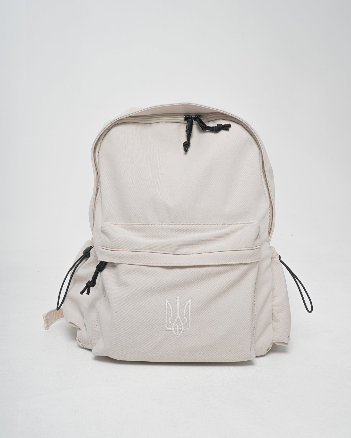 Backpack with Beige Embroidered Truzyb | Ukrainian Trident Backpack