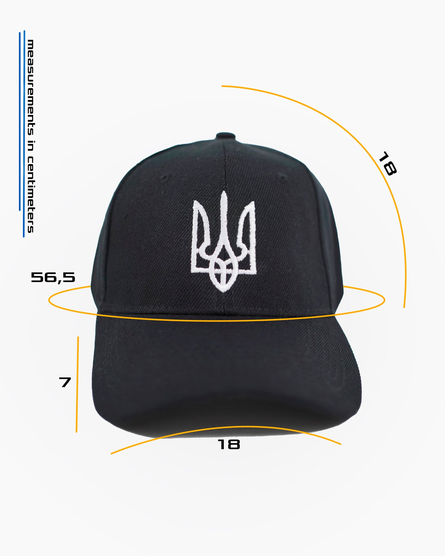 Cap with White Embroidered Truzyb | Ukrainian Trident Cap