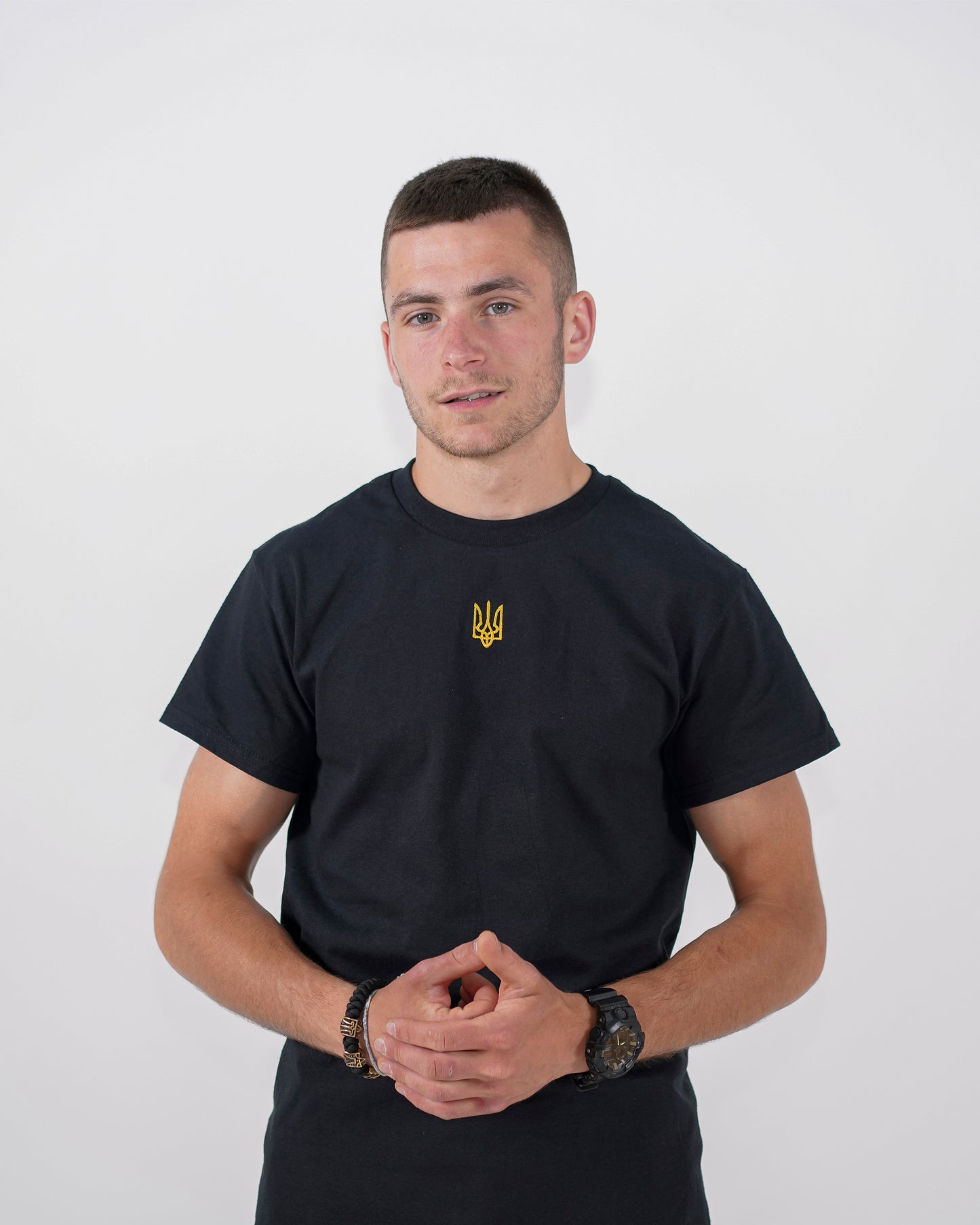 Embroidered Ukrainian Truzyb | Embroidered Trident T-shirt